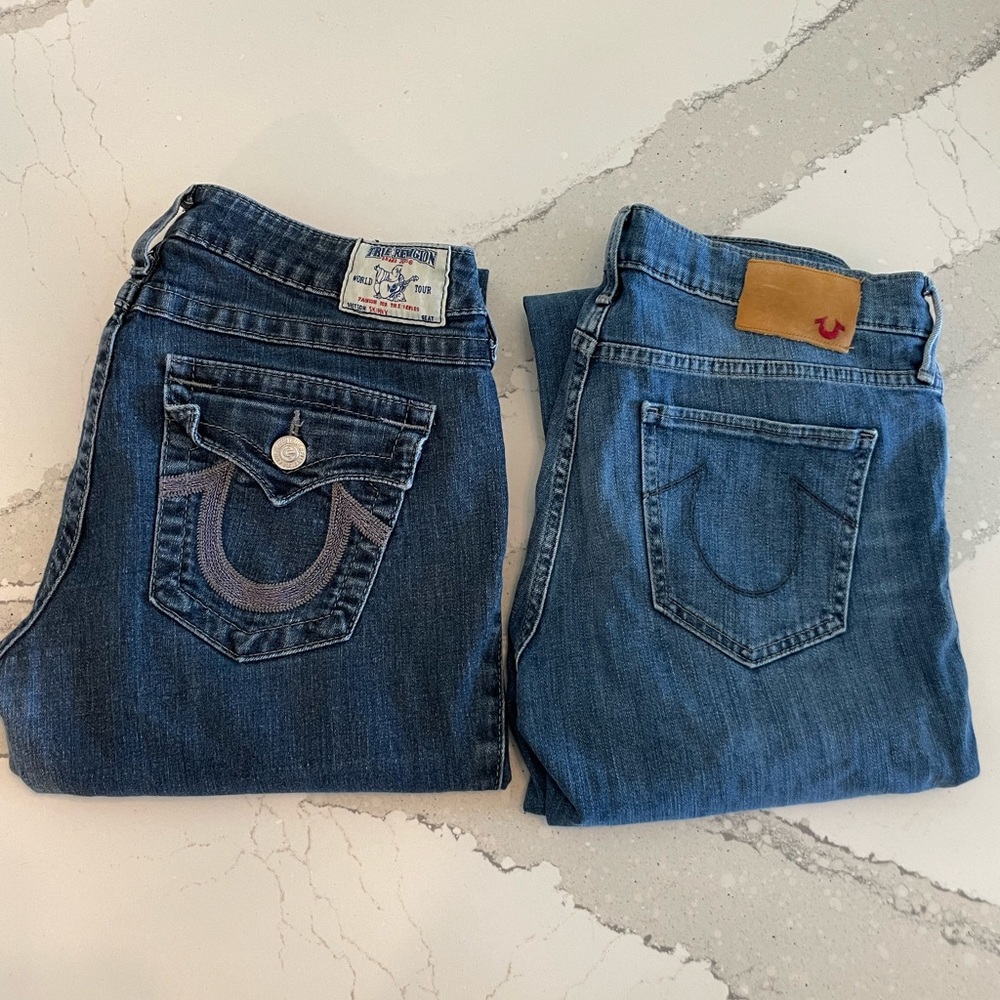2 pairs True Religion Jeans size 31 skinny leg